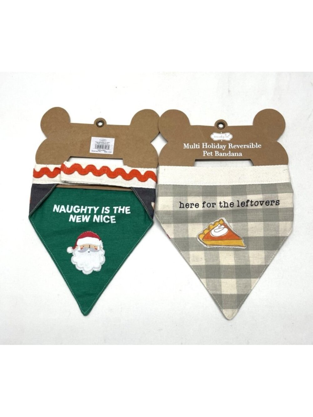 Mud Pie Reversible Pet Dog Bandana Halloween Thanksgiving Christmas Set of 2